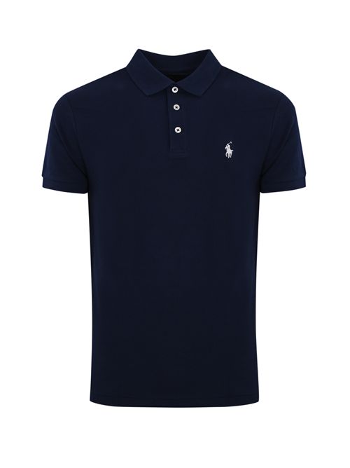 Polo tre bottoni in cotone con logo Navy POLO RALPH LAUREN | 710941439003